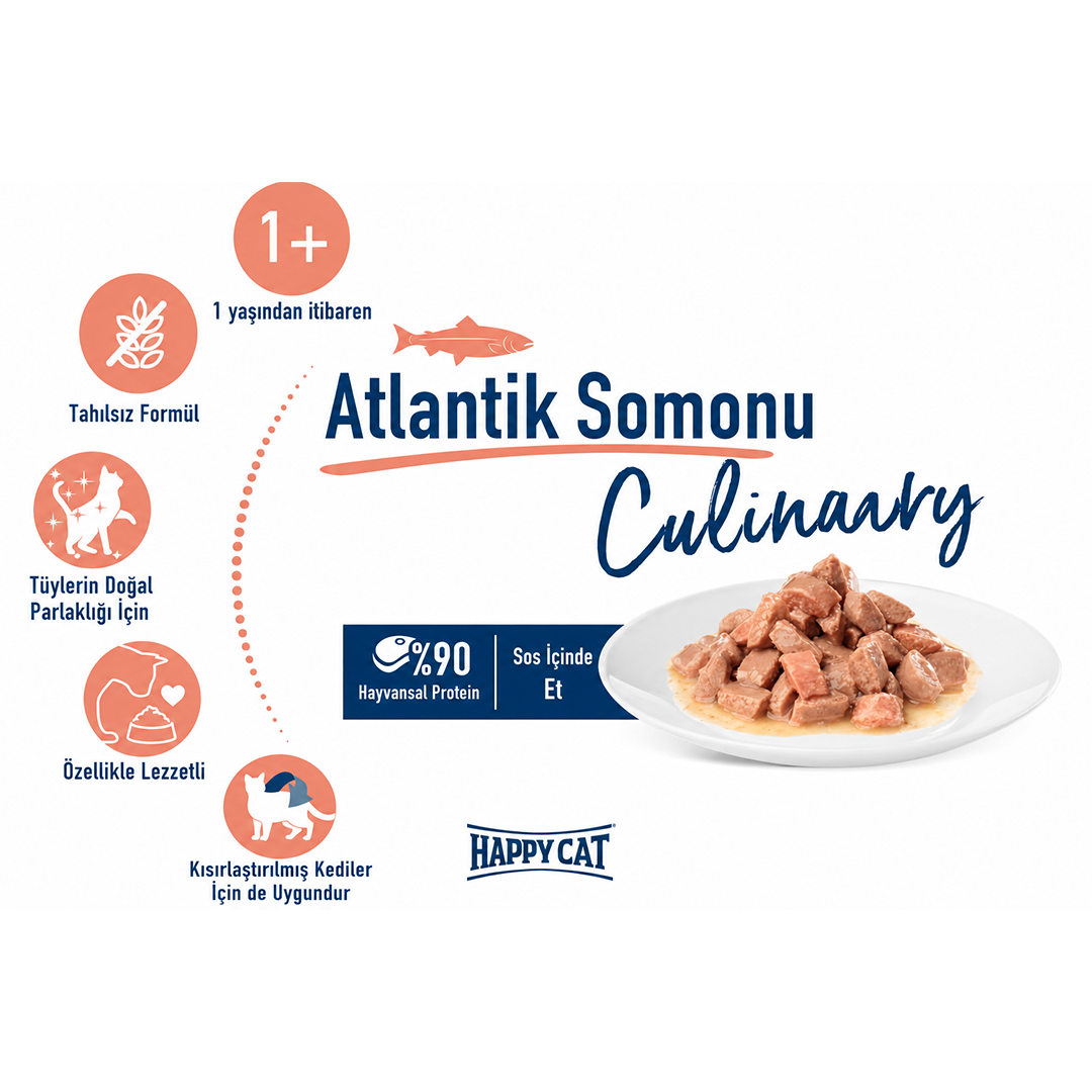 Happy Cat Culinary Meat in Sauce Atlantic Salmon