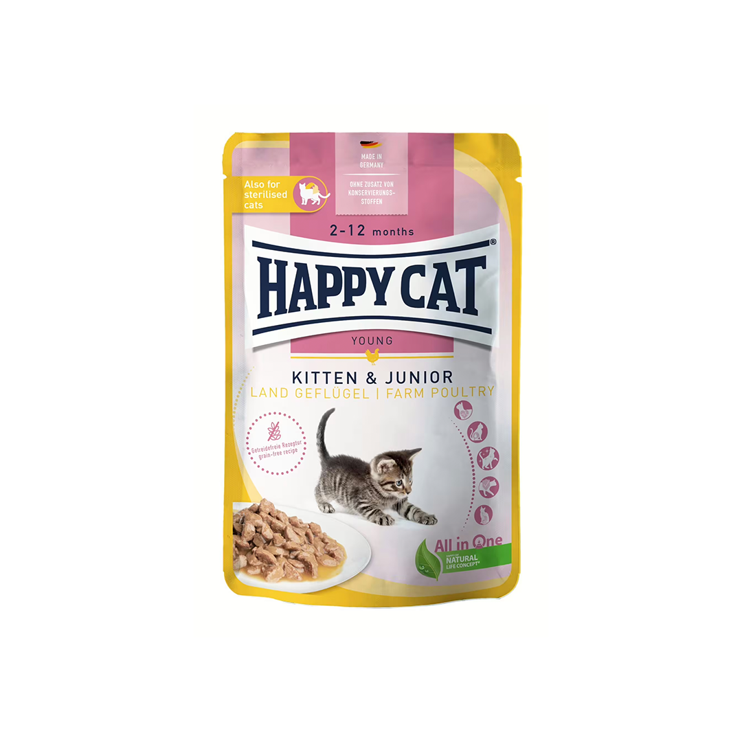 Happy Cat Young Kitten & Junior Farm Poultry